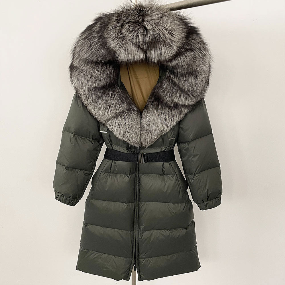 ✨ Damen Langmantel mit Echtfellkapuze & Kordelzug – Eleganz & Komfort vereint ❄️ - nargiss