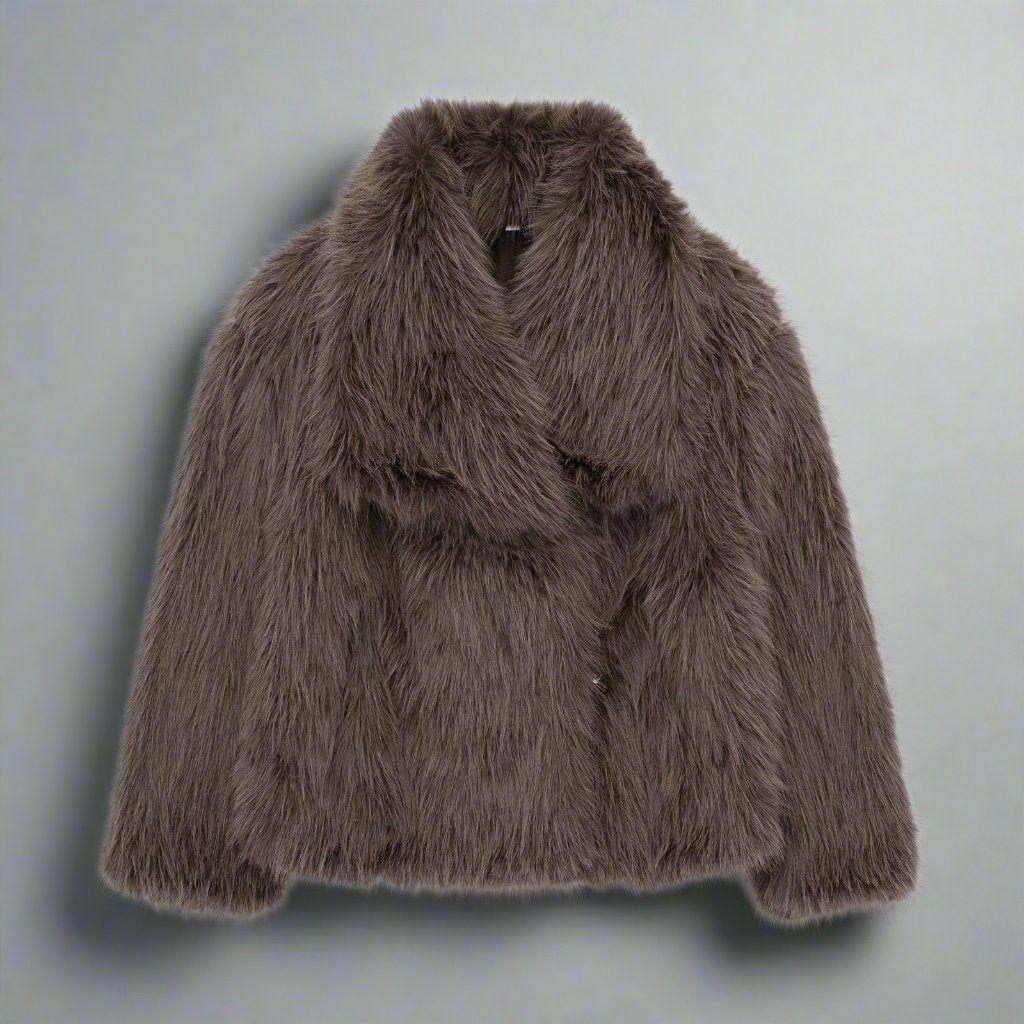 "Stylischer Winter-Plüschmantel für Damen – Langer, bequemer Look mit normaler Passform" - nargiss
