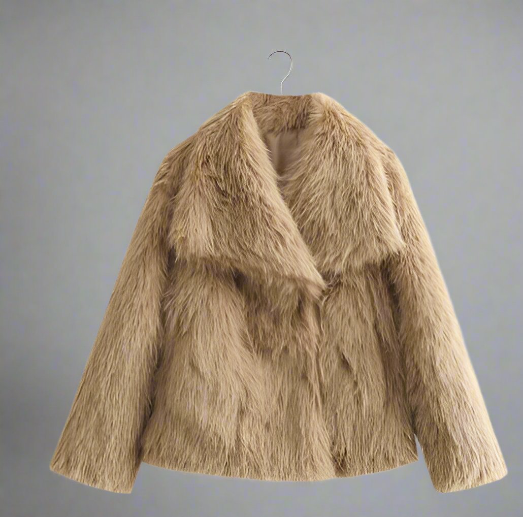 "Stylischer Winter-Plüschmantel für Damen – Langer, bequemer Look mit normaler Passform" - nargiss