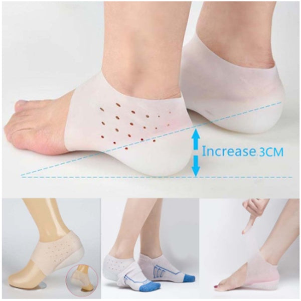 Invisible Height Increase Socks Weiß – Unsichtbare Socken mit Absatz | 0–5 cm Körpergröße gewinnen | Bequem & Atmungsaktiv
