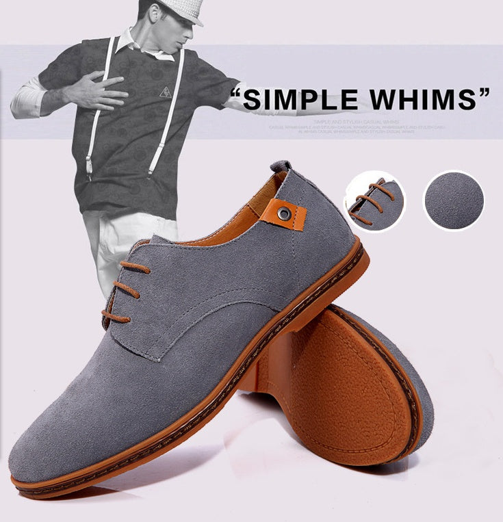 Elegante Herren-Oxfords aus Nubukleder für Frühling und Herbst - nargiss