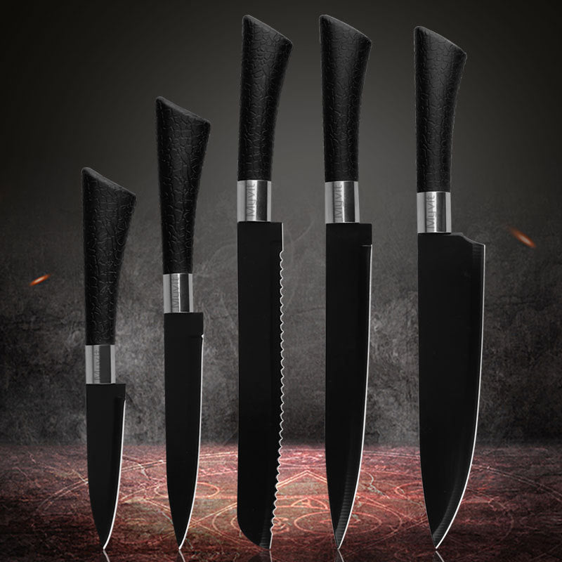 Stainless steel non stick knife spray paint knife horseshoe handle fruit knife - nargiss