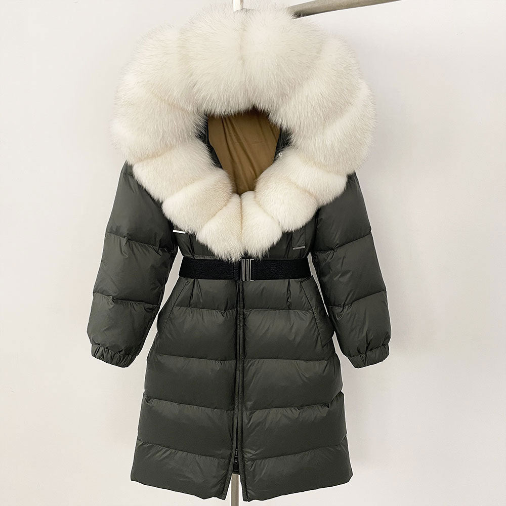 ✨ Damen Langmantel mit Echtfellkapuze & Kordelzug – Eleganz & Komfort vereint ❄️ - nargiss