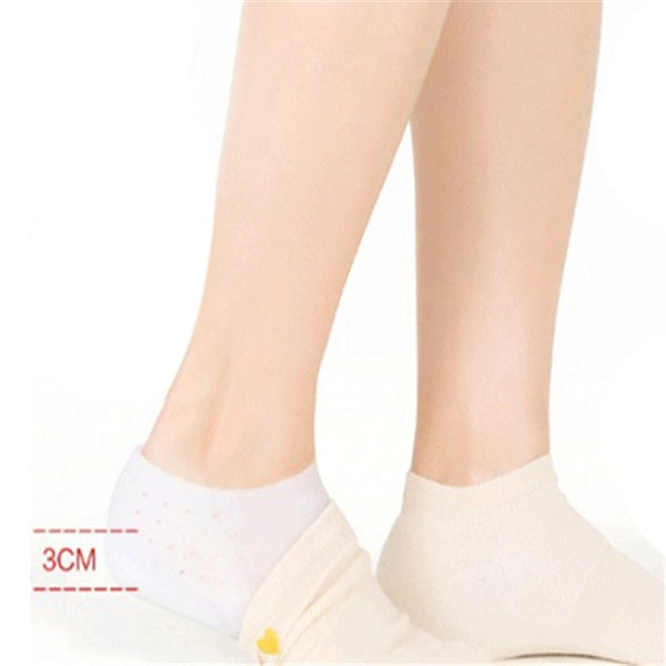 Invisible Height Increase Socks Weiß – Unsichtbare Socken mit Absatz | 0–5 cm Körpergröße gewinnen | Bequem & Atmungsaktiv