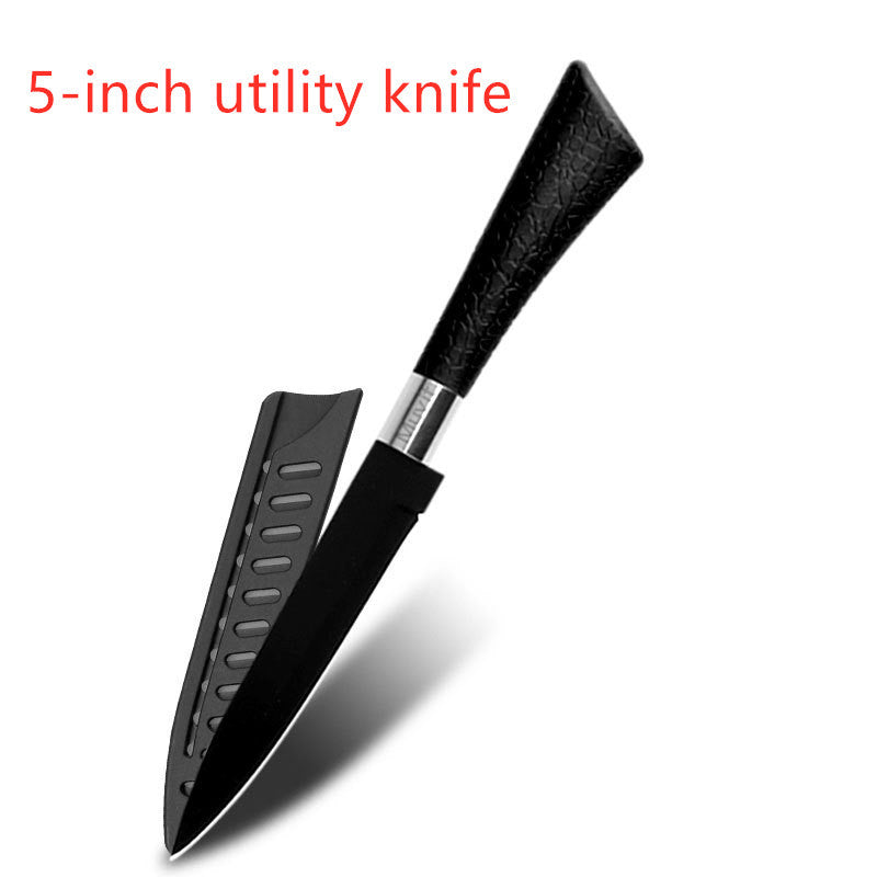 Stainless steel non stick knife spray paint knife horseshoe handle fruit knife - nargiss