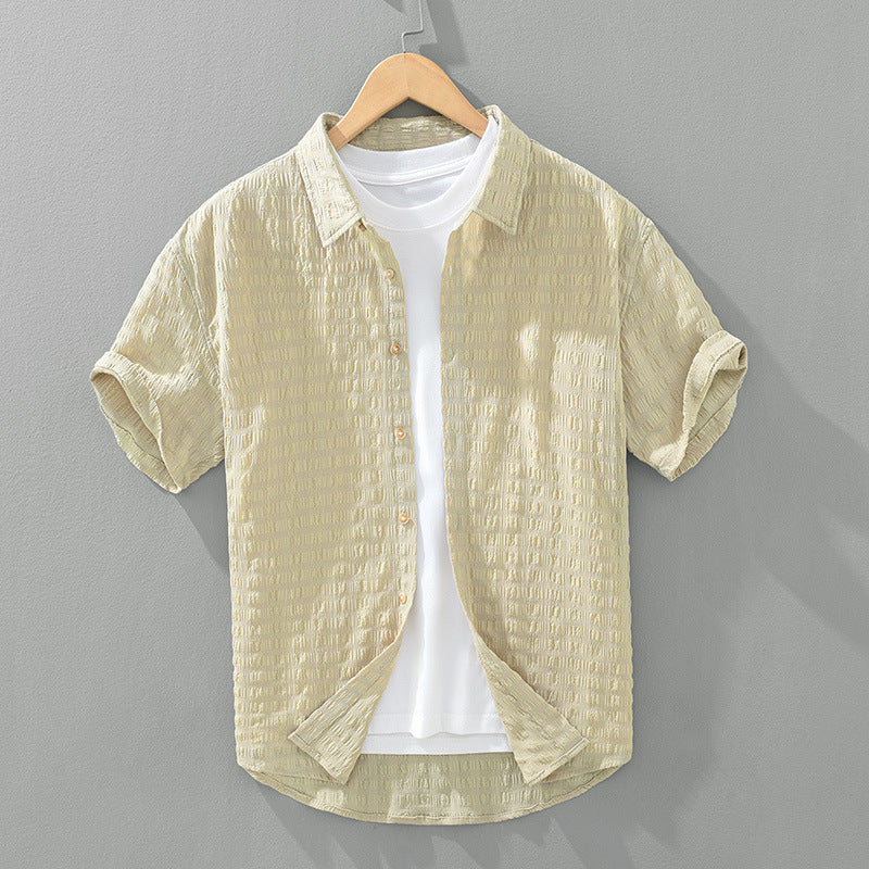 Seersucker Herren Casual Kurzarmhemd - nargis
