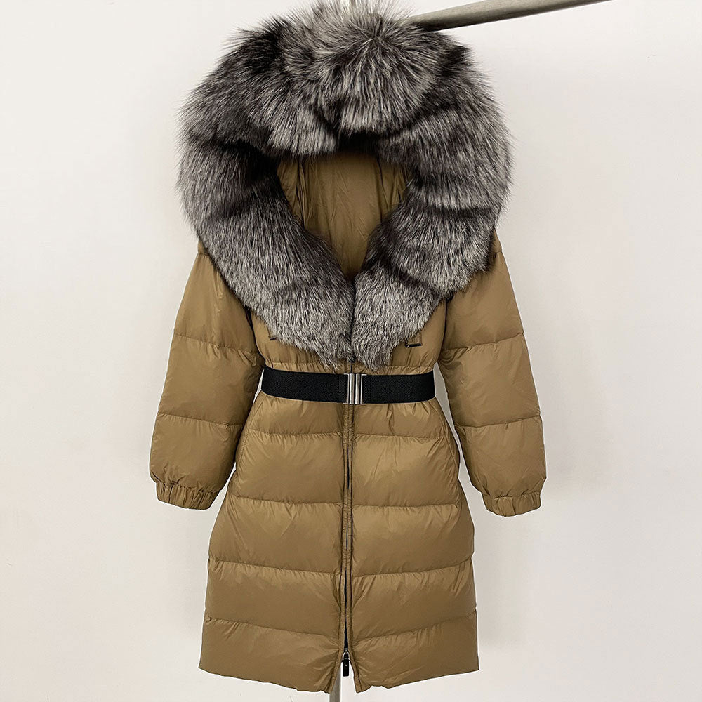 ✨ Damen Langmantel mit Echtfellkapuze & Kordelzug – Eleganz & Komfort vereint ❄️ - nargiss
