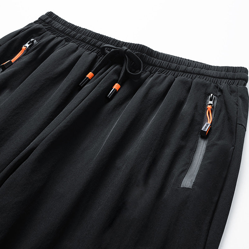 Summer Ice Silk Short Sleeve Trousers Casual Sports Suit - nargis