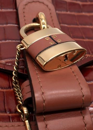 Chloe Secondhand Brown Krok geprägte Aby Kettenschultertasche - nargiss