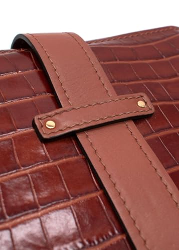 Chloe Secondhand Brown Krok geprägte Aby Kettenschultertasche - nargiss