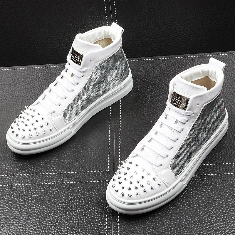 Herrenfriseur Schuhe mit dicker Sohle und hohem Schaft