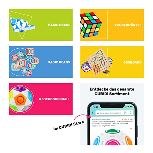 CUBIDI® Original Regenbogenball | Geschicklichkeitsspiel für Kinder und Erwachsene | Spannendes Knobelspiel für Mädchen und Jungen ab 6 Jahren | fördert räumliches Denken, Logik und Vorstellungskraft - nargiss