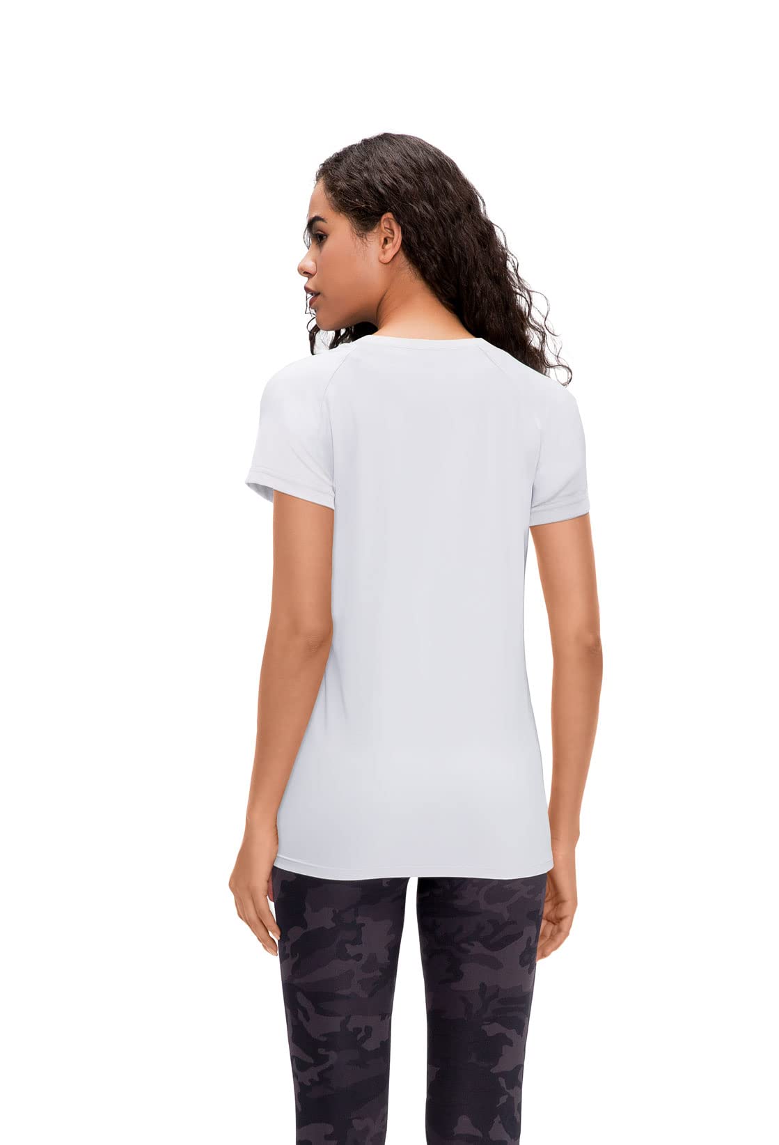Damen 3er Pack Kurzarm T-Shirts, UPF 50+ Sonnenschutz Schnelltrocknend Funktionsshirt Laufshirts, Atmungsaktiv Kurzarm Sportshirt Gym Yoga Top Workout Fitness Oberteil Black/White/Grey 3P11-M - nargiss