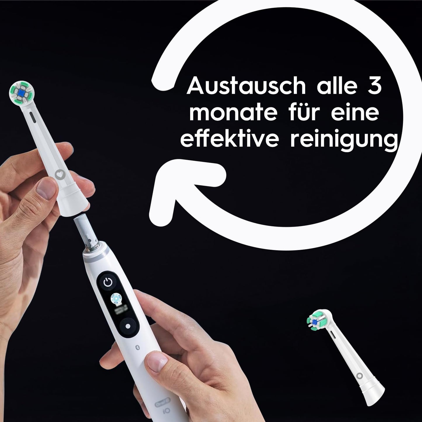 Brizuf 4er Aufsteckzahnbürsten Kompatibel mit Braun Oral b iO 3/4/5/6/7/8/9/10, Aufsteckbürsten Kompatibel mit Oral iO Elektrischen Zahnbürstea, IO Zahnbürste Aufsätze (Schwarz&Weiß) - nargiss