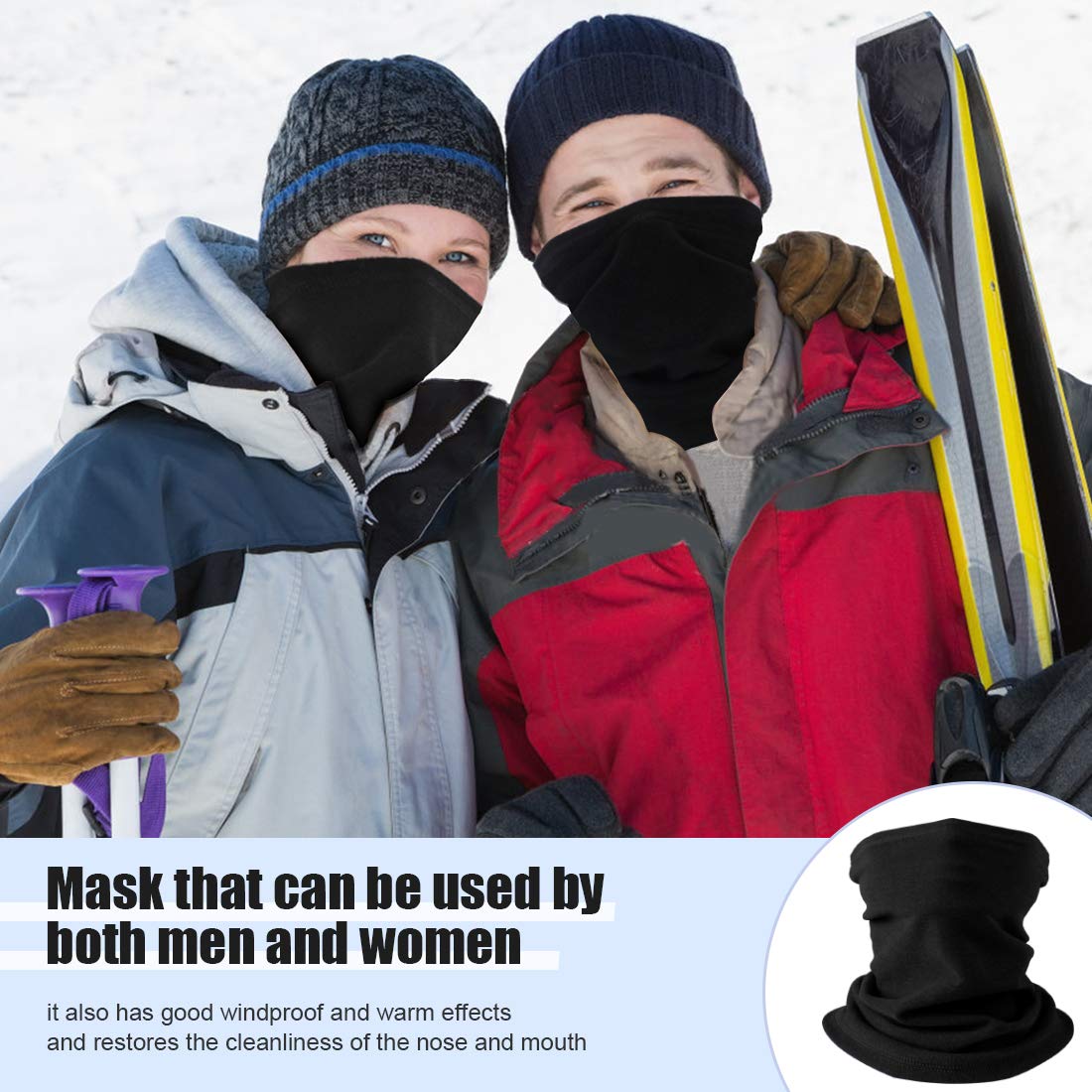 HEGCOIIE Winter Loop Schal Herren & Damen,Fleece Schlauchschal Halswärmer Halstuch Winddicht Ski Maske Warmer für Outdoor Skifahren Motorrad Laufen Radfahren - nargiss