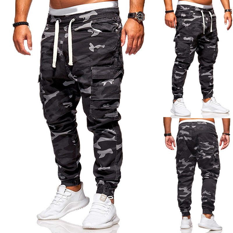 Herrenmode Camouflage Lässige Hose mit Kordelzug - nargis