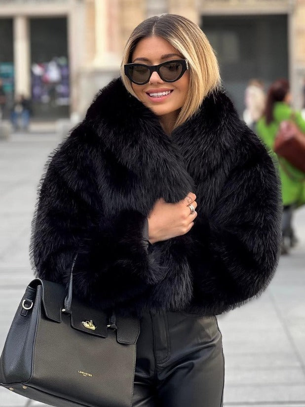 "Stylischer Winter-Plüschmantel für Damen – Langer, bequemer Look mit normaler Passform" - nargiss