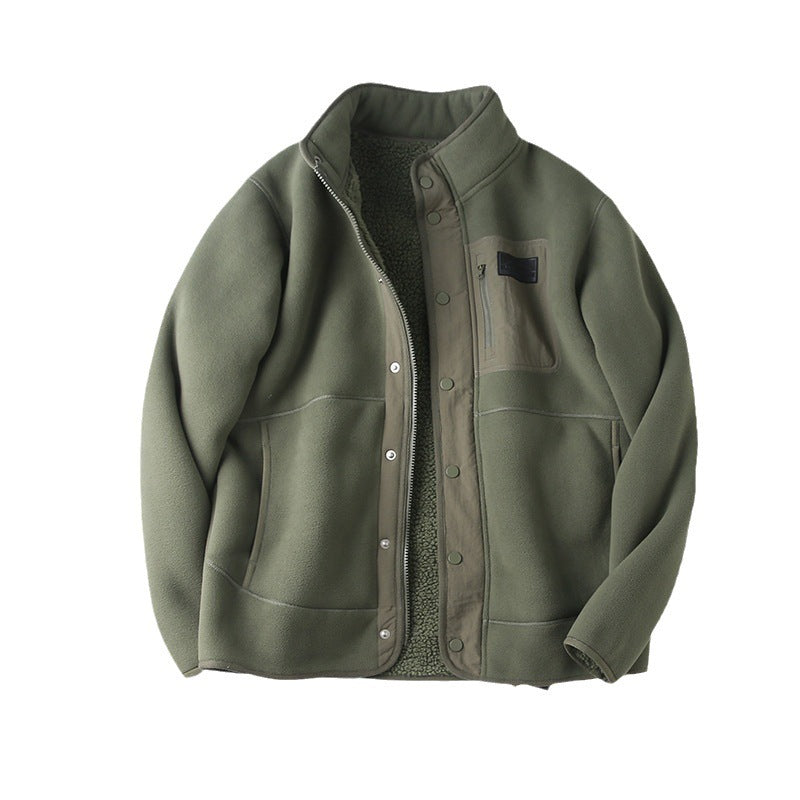 Damen Cardigan mit dimensionalen aufgesetzten Taschen – in Dunkelgrau, Khaki, Grün und Schwarz, Größen M-XXXL - nargiss