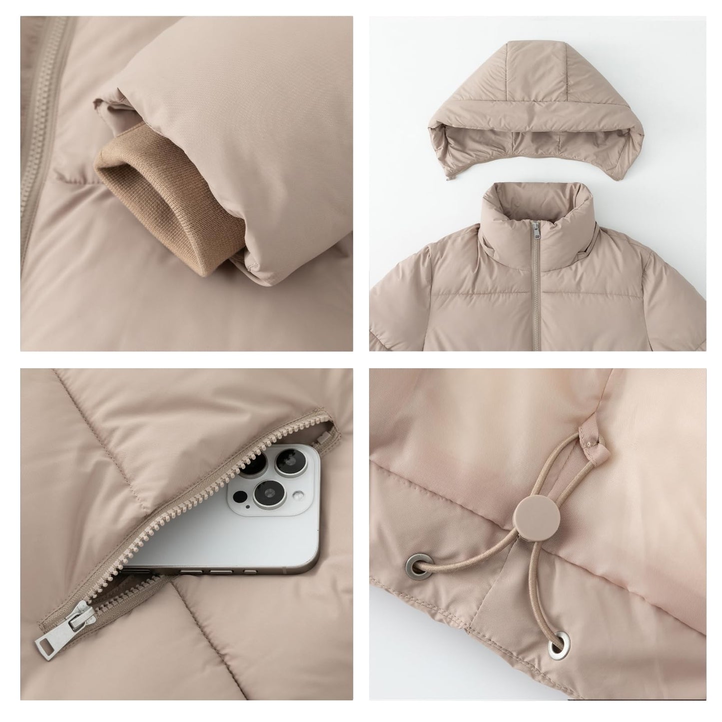 PUFFIT Damen Winter Jake mit Kapuze Warmer Wasserdicht Winterjacke Steppmantel Female Jacken - nargiss