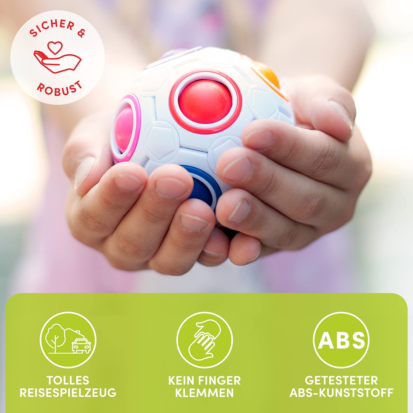 CUBIDI® Original Regenbogenball | Geschicklichkeitsspiel für Kinder und Erwachsene | Spannendes Knobelspiel für Mädchen und Jungen ab 6 Jahren | fördert räumliches Denken, Logik und Vorstellungskraft - nargiss
