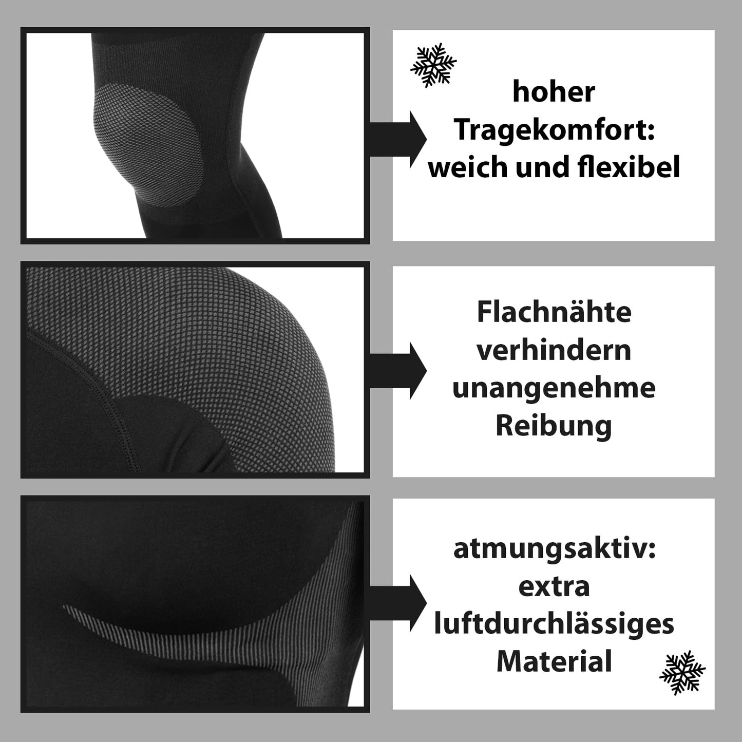ALPIDEX Damen Funktionswäsche Thermounterwäsche Skiunterwäsche - atmungsaktiv, wärmend und schnell trocknend, Größe:S/M, Farbe:Black-Grey - nargiss