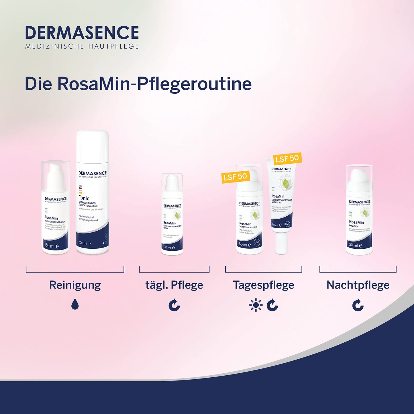 DERMASENCE RosaMin Getönte Tagespflege LSF 50, 30 ml - Rötungen korrigierende Tagespflege mit LSF 50 für Couperose und zu Rosacea neigende Haut - nargiss