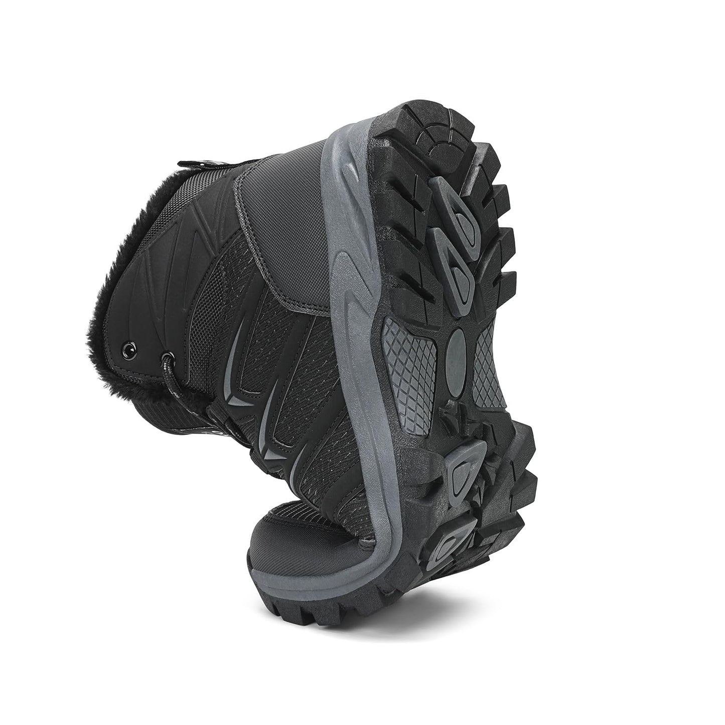 DANNTO Herren Warme Gefütterte Winterschuhe Winterstiefel Wanderschuhe Trekkingschuhe Draussen Schneestiefel (Schwarz-C,44) - nargiss