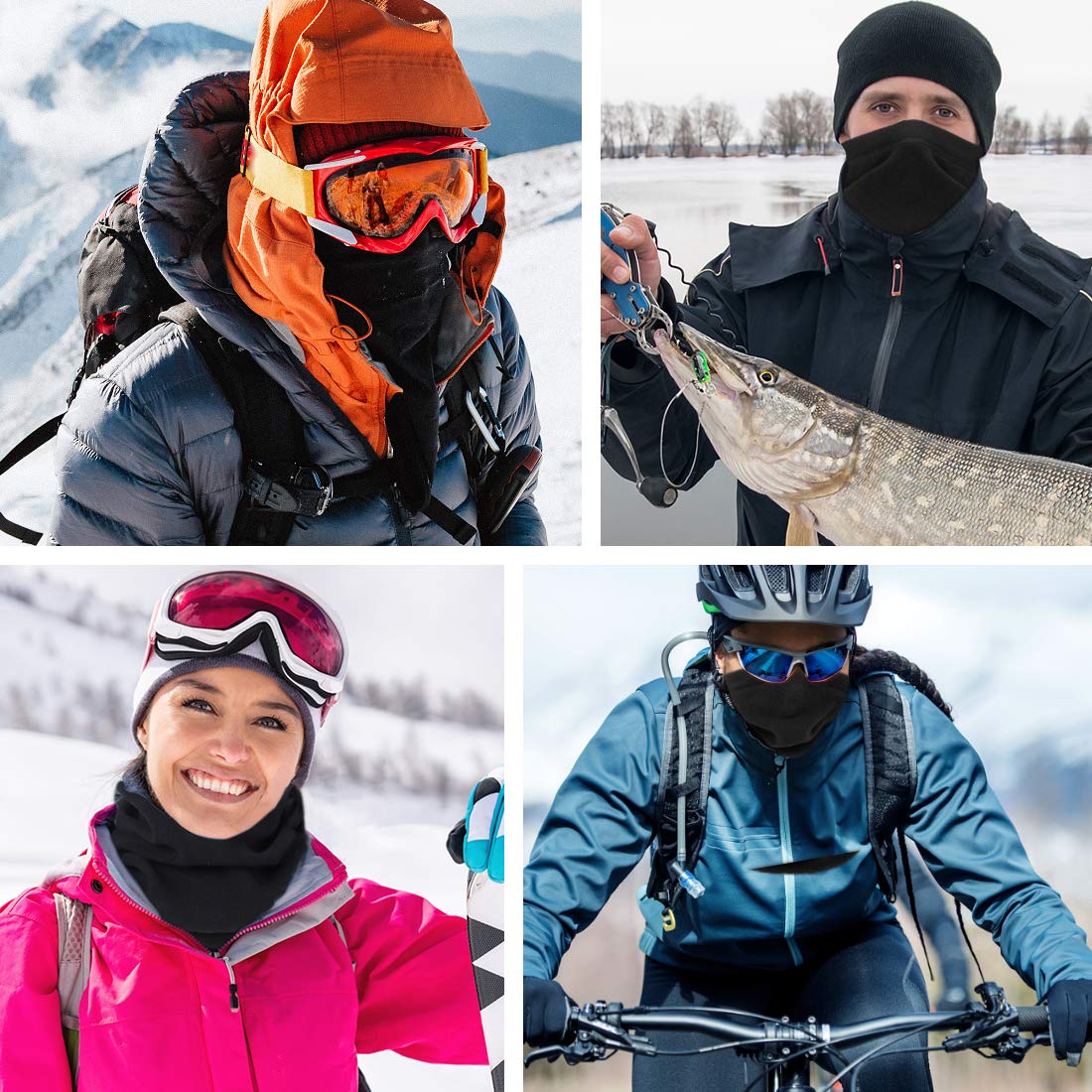 HEGCOIIE Winter Loop Schal Herren & Damen,Fleece Schlauchschal Halswärmer Halstuch Winddicht Ski Maske Warmer für Outdoor Skifahren Motorrad Laufen Radfahren - nargiss