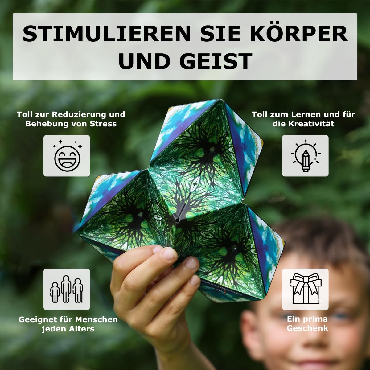 SHASHIBO Formwechsel-Box – Preisgekrönter, patentierter Zappelwürfel mit 36 Seltenerdmagneten – lässt Sich in über 70 Formen verwandeln (Undersea) - nargiss