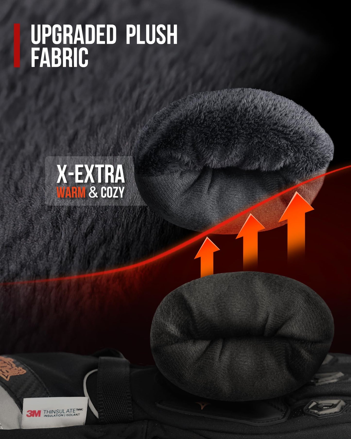 IRON JIA'S Winter Motorradhandschuhe, Wasserdicht Winddicht Leicht und Warm Touchscreen Handschuhe für Motorrad, Wandern und andere Outdoor-Sportarten,Mann und Frau-Schwarz-XXL - nargiss