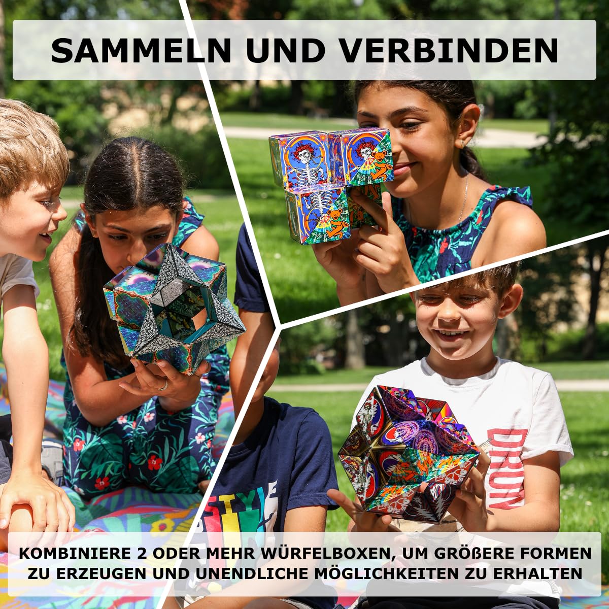 SHASHIBO Formwechsel-Box – Preisgekrönter, patentierter Zappelwürfel mit 36 Seltenerdmagneten – lässt Sich in über 70 Formen verwandeln (Undersea) - nargiss