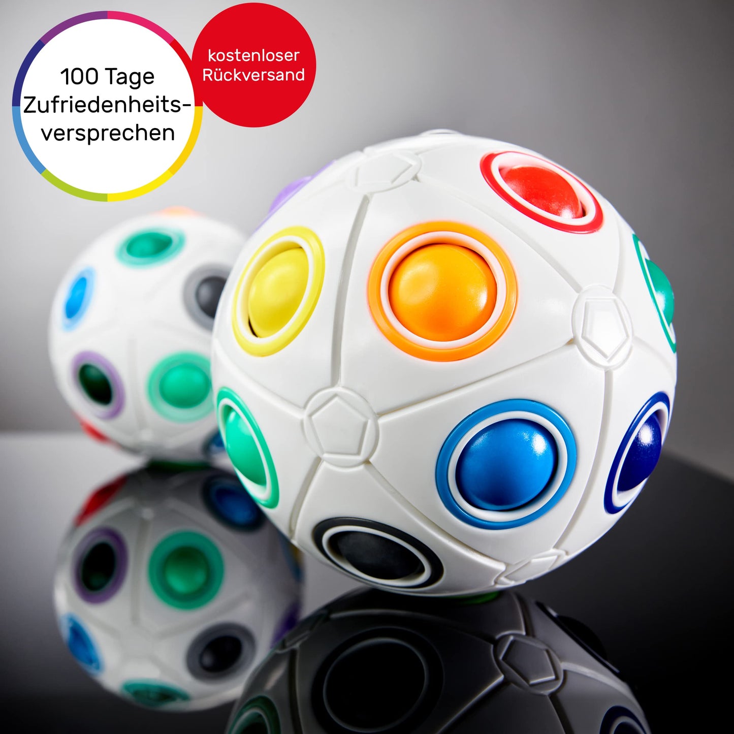 CUBIDI® Original Regenbogenball mit 19 Kugeln - Groß | Geschicklichkeitsspiele ab 6 Jahre für Kinder | Spannendes Knobelspiel für Mädchen und Jungen - nargiss