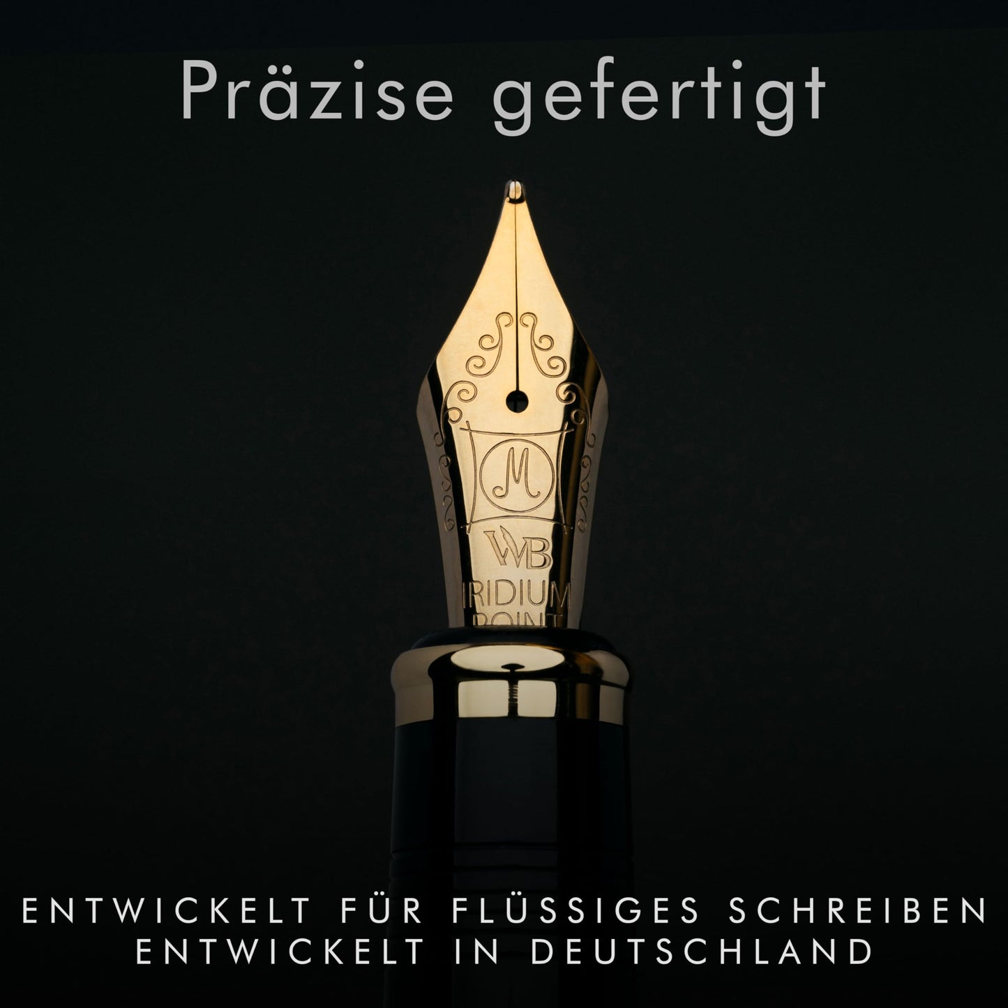 Wordsworth & Black Majesti Füllfederhalter (Schwarzgold), Luxus-Etui, Mittlere Feder - 24 Tintenpatronen, nachfüllbarer Tintenkonverter - Bestes Business-für Männer & Frauen - nargiss