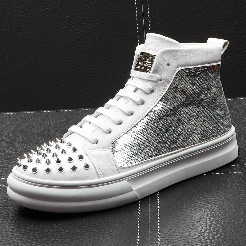Herrenfriseur Schuhe mit dicker Sohle und hohem Schaft