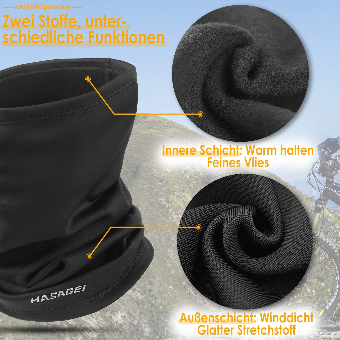HASAGEI Loopschal Winddicht Multifunktionstuch Winter Fleece Neckwarmer Herren Loop Schal Damen Halstuch Warm Halten Sportschal Halswärmer für Skifahren Fahrrad Jogging - nargiss