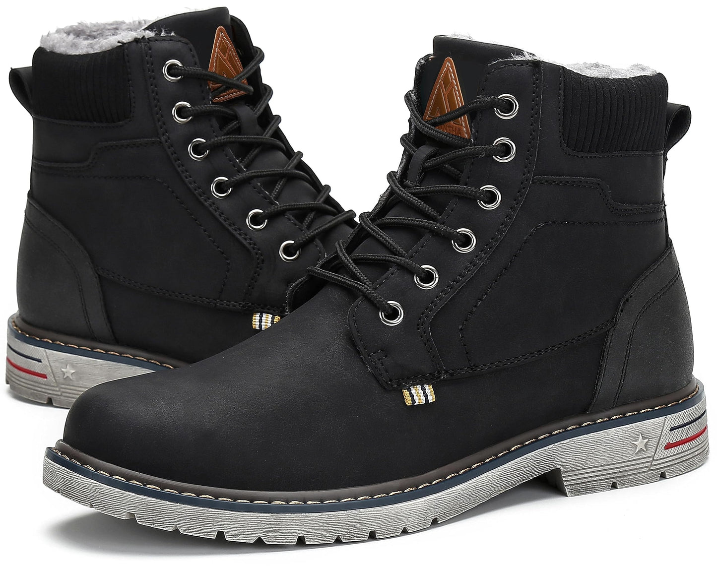 Mishansha Winterschuhe Herren Winterstiefel Gefüttert Winter Schuhe Wasserdicht rutschfest Outdoor Boots Warme Wanderschuhe Trekking Stiefel Schneestiefel Schwarz 37 EU - nargiss