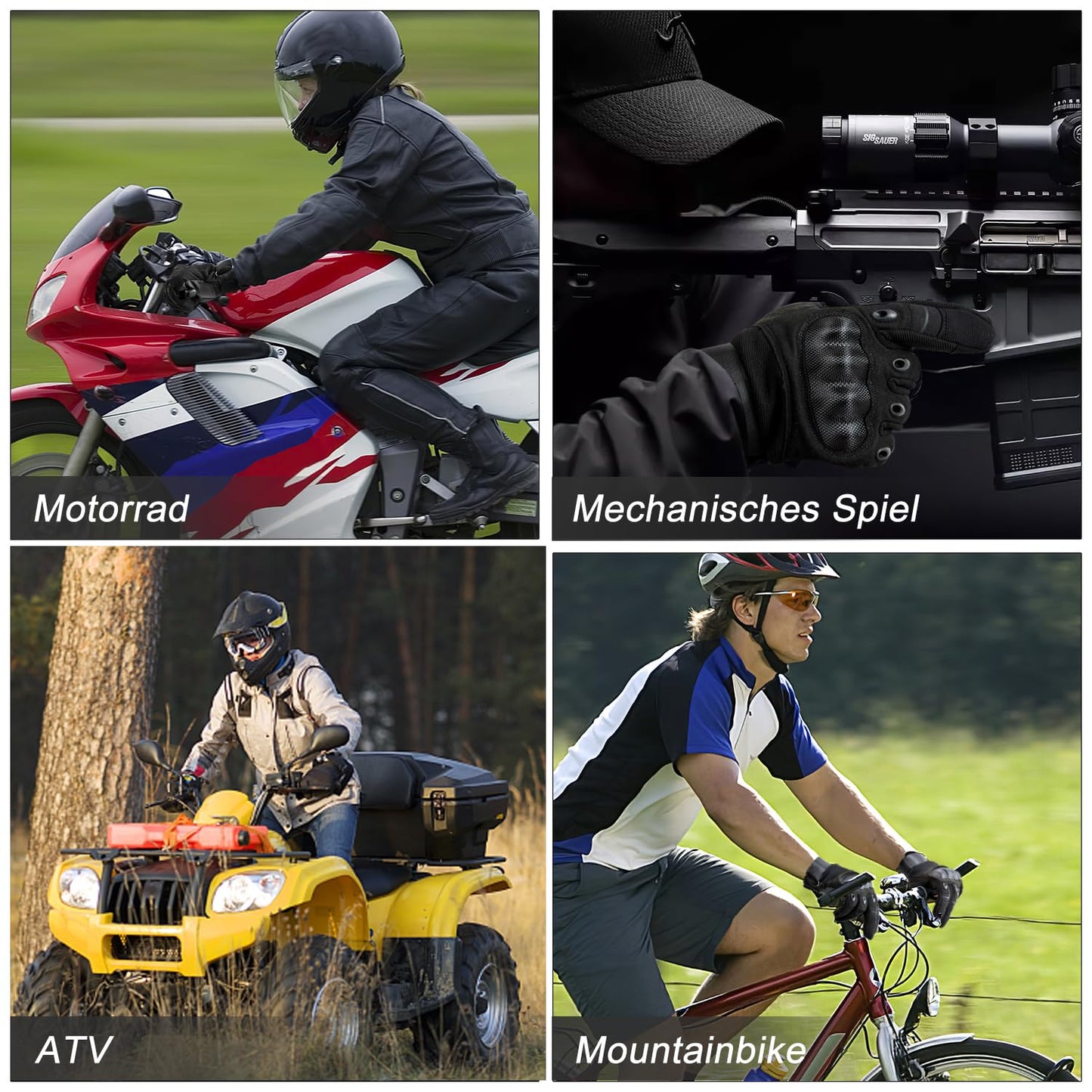 COZOME Motorradhandschuhe Herren, Starke Handschuhe Motorrad mit Protektoren, Sommer Atmungsaktiv Handschuhe mit Touchscreen für Motocross, Quad, Moped, Roller, Mountainbike - nargiss