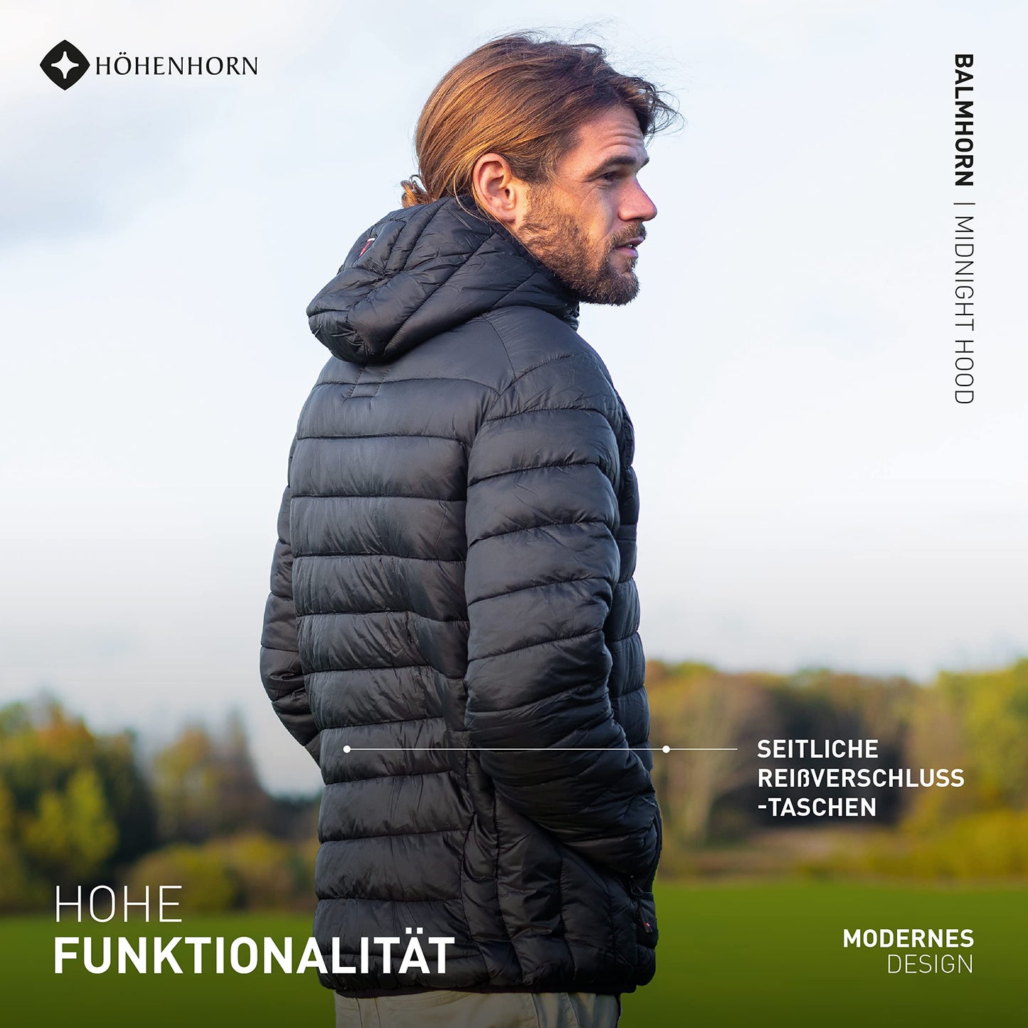 Höhenhorn 19B13 Balmhorn Herren Jacke Midnight Black Hood Gr. L - nargiss