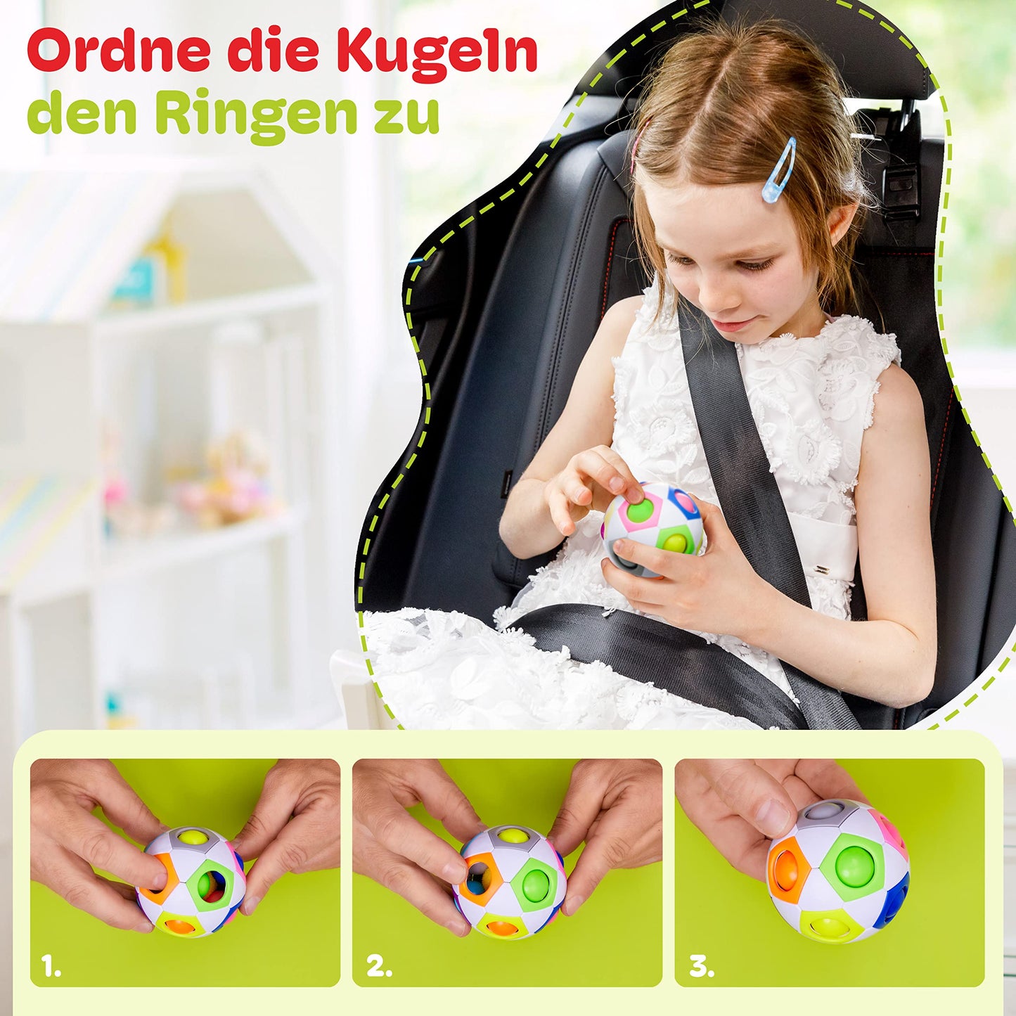 CUBIDI® Original Regenbogenball | Geschicklichkeitsspiel für Kinder und Erwachsene | Spannendes Knobelspiel für Mädchen und Jungen ab 6 Jahren | fördert räumliches Denken, Logik und Vorstellungskraft - nargiss