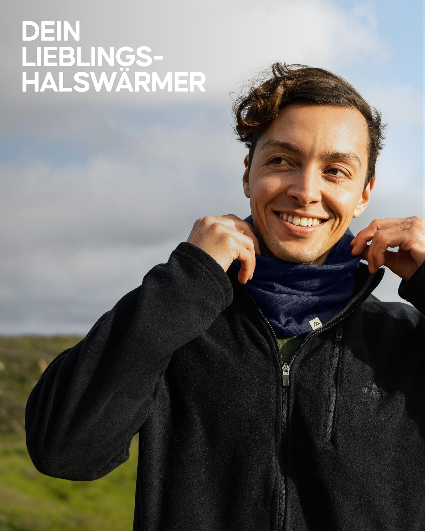 DANISH ENDURANCE Merino-Multifunktionstuch, Schlauchschal, Halswärmer, Halstuch, Stirnband, Loop Schal Damen & Herren, Dunkles Marineblau, Einheitsgröße - nargiss