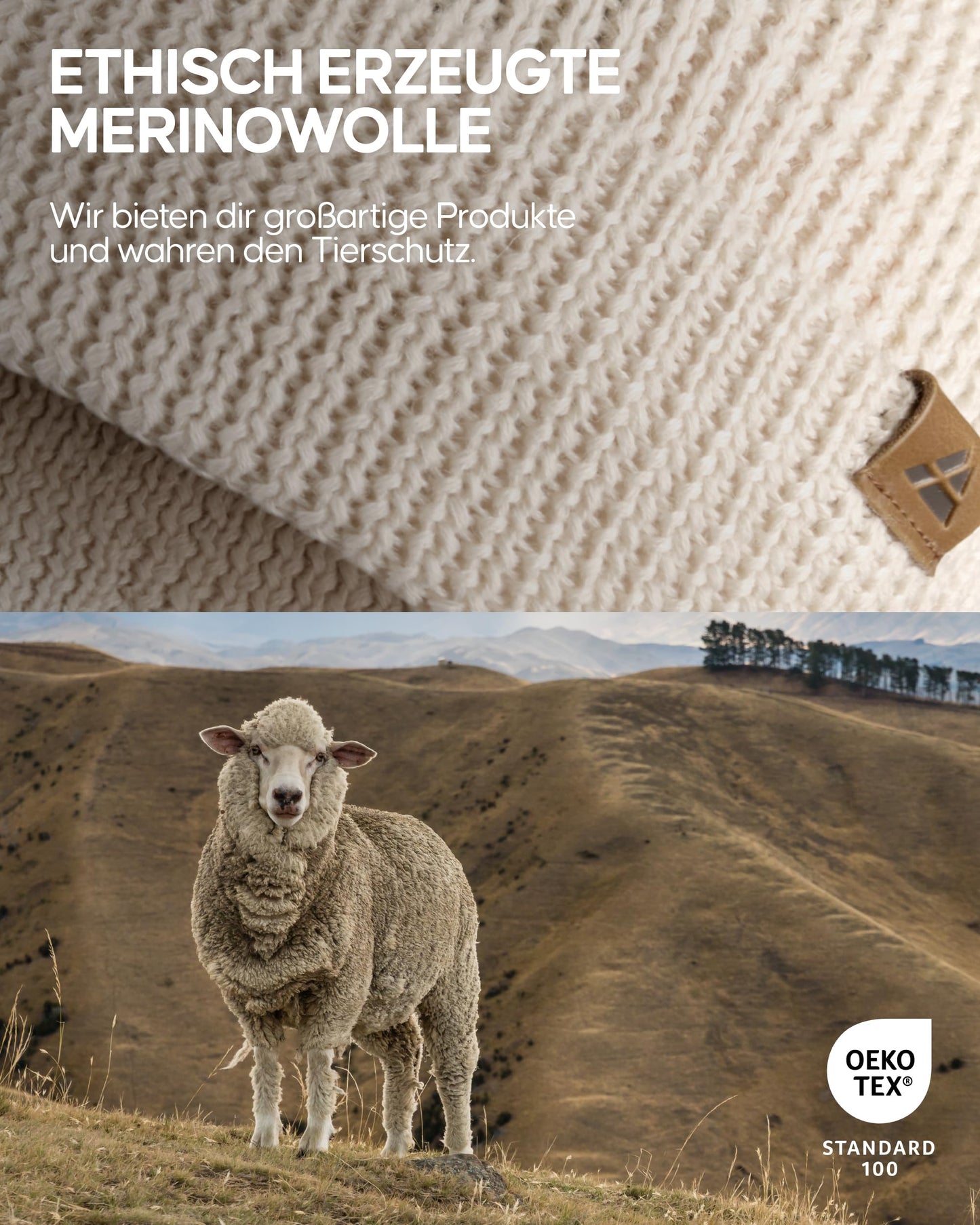 DANISH ENDURANCE Merino Mütze, Klassische Wollmütze, Warme Wintermütze, für Winter & Herbst, Weich, Stretchy, für Damen & Herren, Weiß, One Size - nargiss