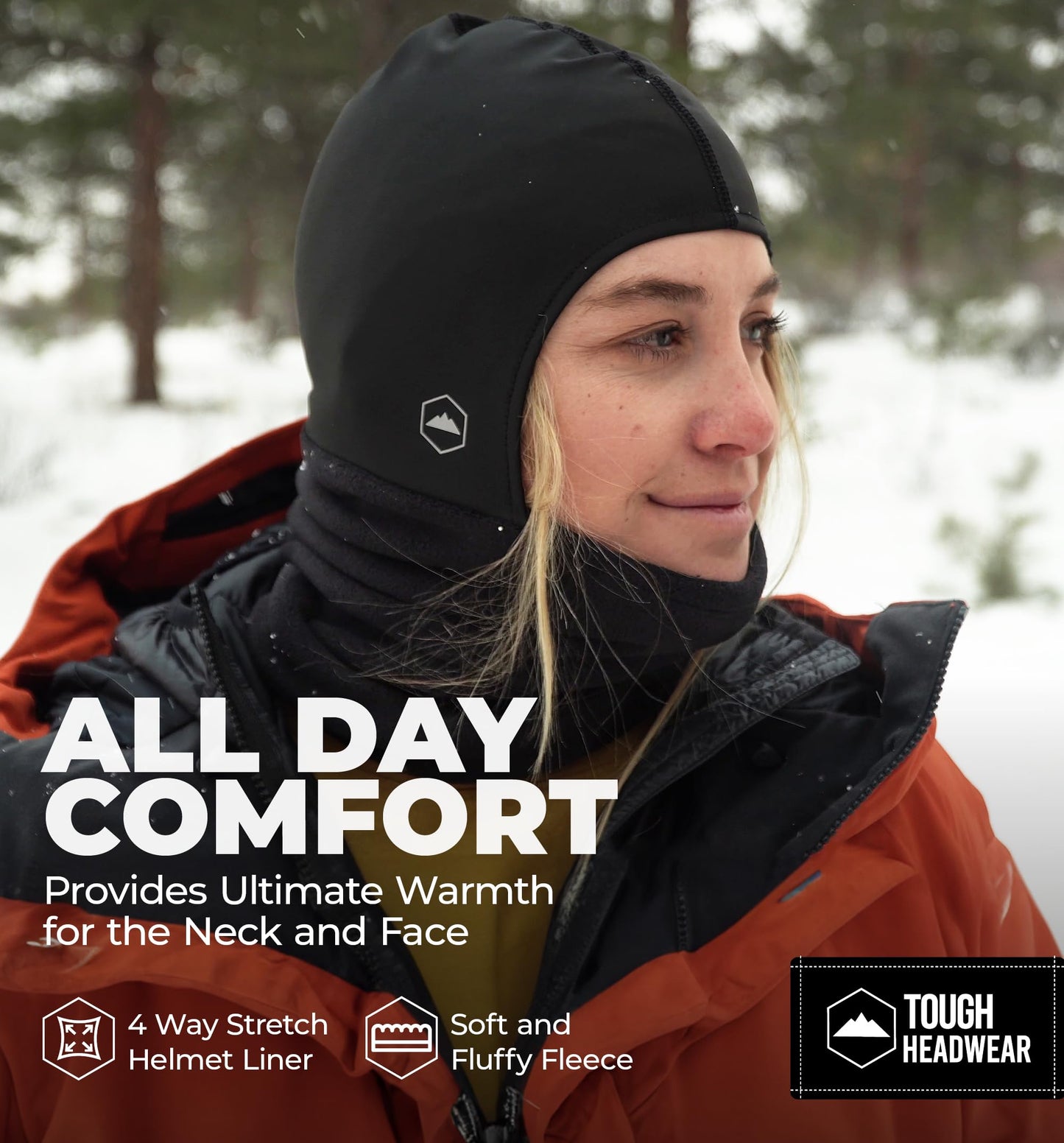 Tough Headwear Robuste Kopfbedeckung, Skimaske – Nackenwärmer mit Helmfutter, Fleece-Sturmhaube, Halsgamaschen für Männer und Frauen – Winter-Motorrad-Helmfutter - nargiss