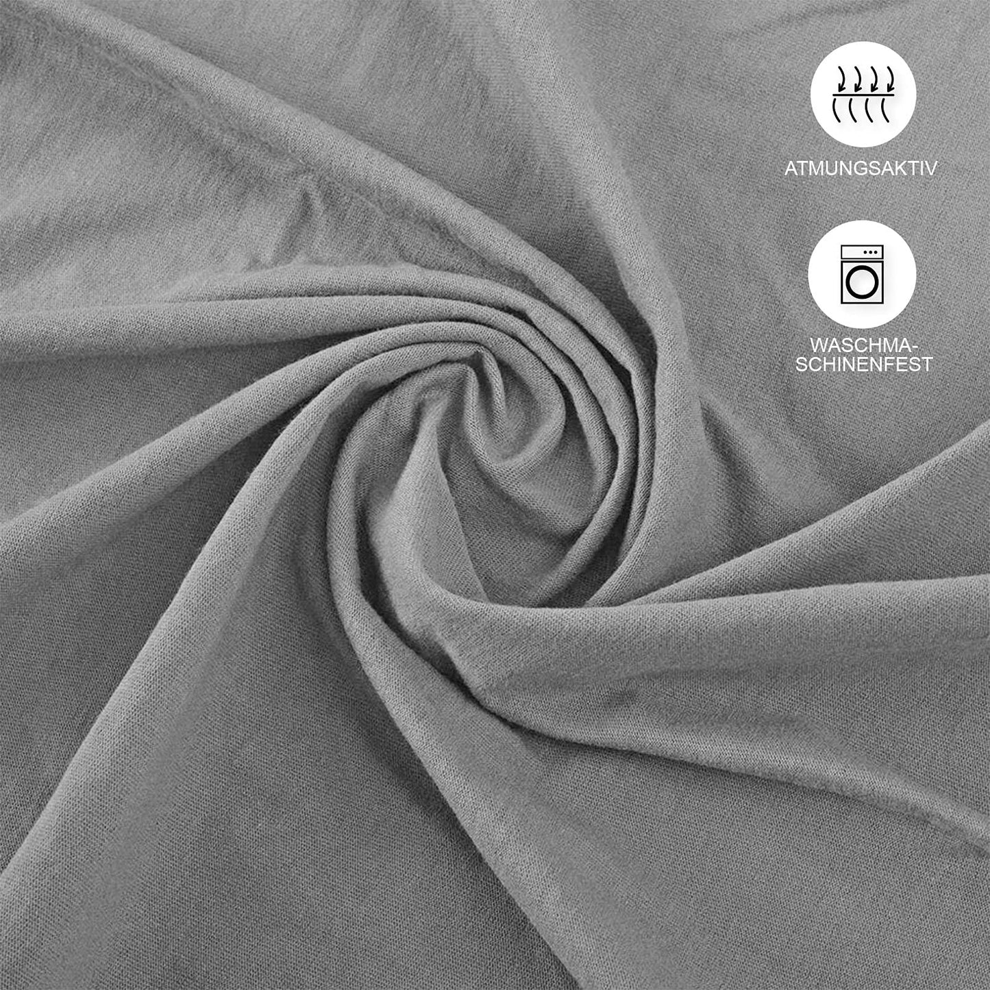 Buymax Spannbettlaken 140x200cm Baumwolle 100% Spannbetttuch Bettlaken Jersey, Matratzenhöhe bis 25 cm, Farbe Anthrazit-Grau ÖKO TEX Standard - nargiss