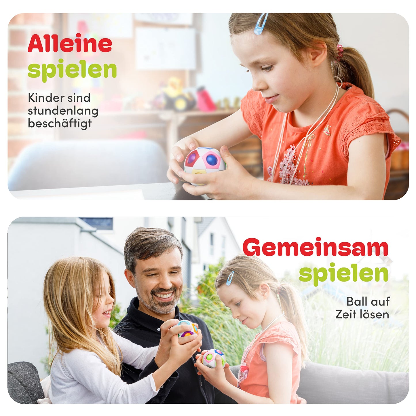 CUBIDI® Original Regenbogenball | Geschicklichkeitsspiel für Kinder und Erwachsene | Spannendes Knobelspiel für Mädchen und Jungen ab 6 Jahren | fördert räumliches Denken, Logik und Vorstellungskraft - nargiss