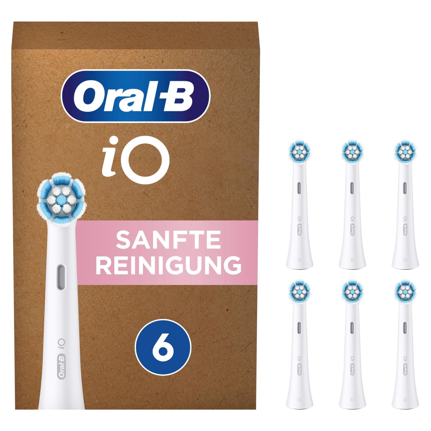 Oral-B iO Sanfte Reinigung Aufsteckbürsten für elektrische Zahnbürste, 6 Stück, sanfte Zahnreinigung, Zahnbürstenaufsatz für Oral-B iO Zahnbürsten, briefkastenfähige Verpackung - nargiss