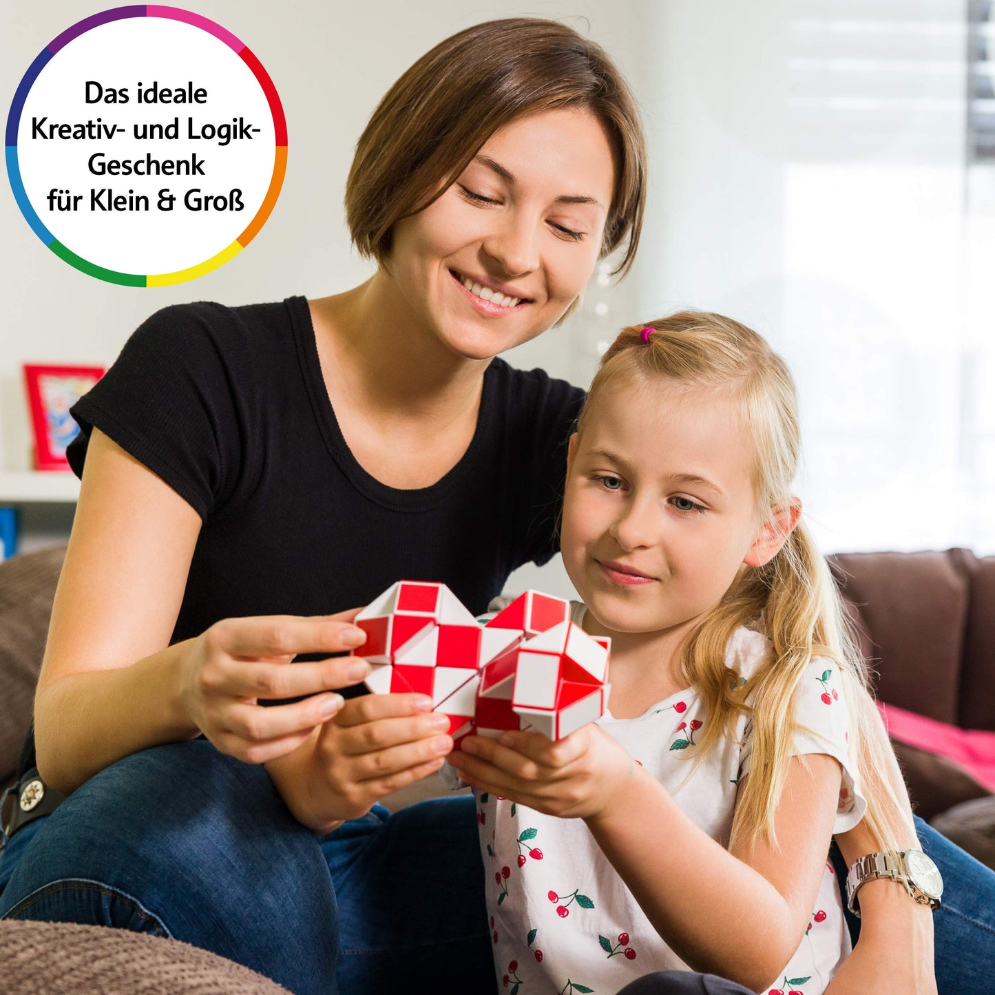 CUBIDI® Original Magic Snake - 24 Blöcke Blau | Knobelspiele für Kinder und Erwachsene | Ideal als Mitgebsel Kindergeburtstag, Kindergeburtstag Gastgeschenke oder kleine Geschenke für Kinder - nargiss