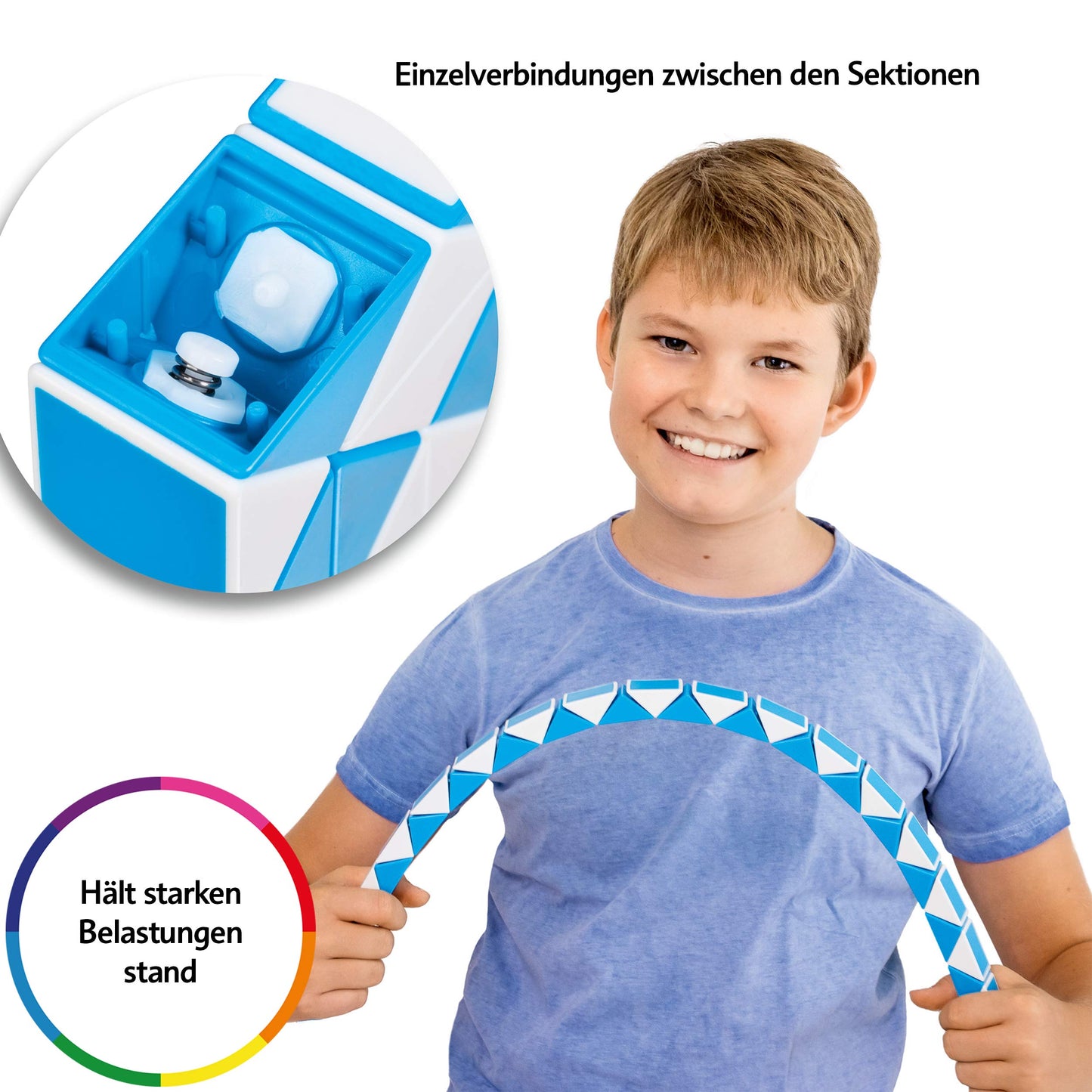 CUBIDI® Original Magic Snake - 24 Blöcke Blau | Knobelspiele für Kinder und Erwachsene | Ideal als Mitgebsel Kindergeburtstag, Kindergeburtstag Gastgeschenke oder kleine Geschenke für Kinder - nargiss