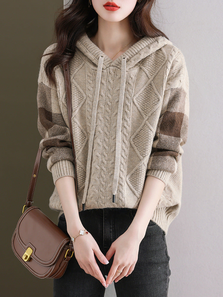 Kuscheliger Pullover für Damen – Lässiger Japanisch-Koreanischer Stil, Free Size, in Apricot, Braun & Weinrot - nargiss