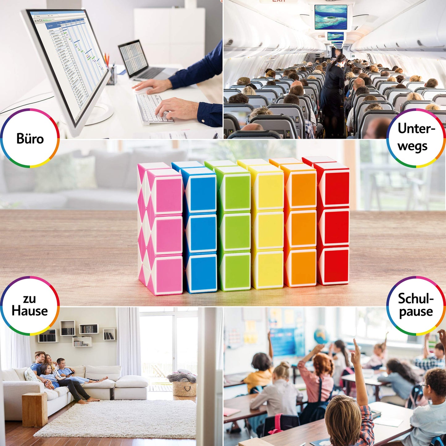 CUBIDI® Original Magic Snake - 24 Blöcke Blau | Knobelspiele für Kinder und Erwachsene | Ideal als Mitgebsel Kindergeburtstag, Kindergeburtstag Gastgeschenke oder kleine Geschenke für Kinder - nargiss