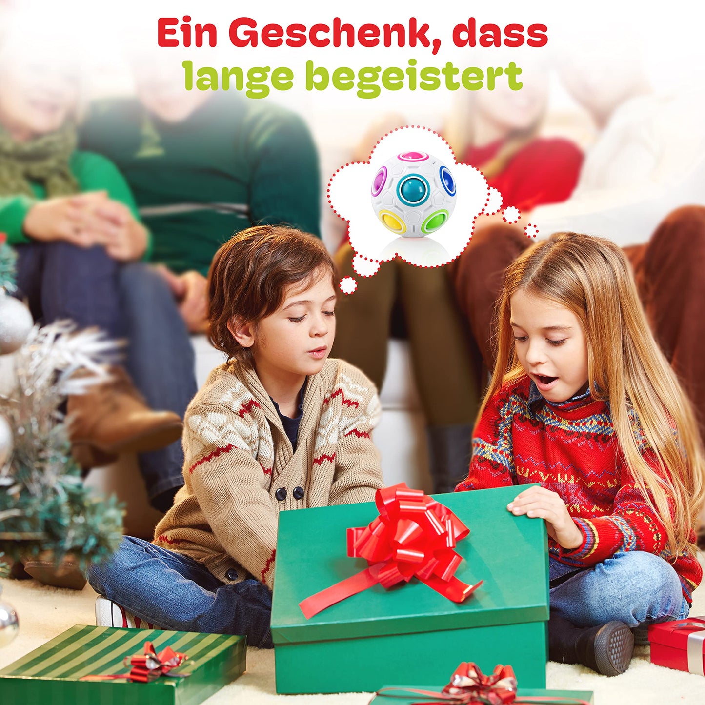 CUBIDI® Original Regenbogenball | Geschicklichkeitsspiel für Kinder und Erwachsene | Spannendes Knobelspiel für Mädchen und Jungen ab 6 Jahren | fördert räumliches Denken, Logik und Vorstellungskraft - nargiss